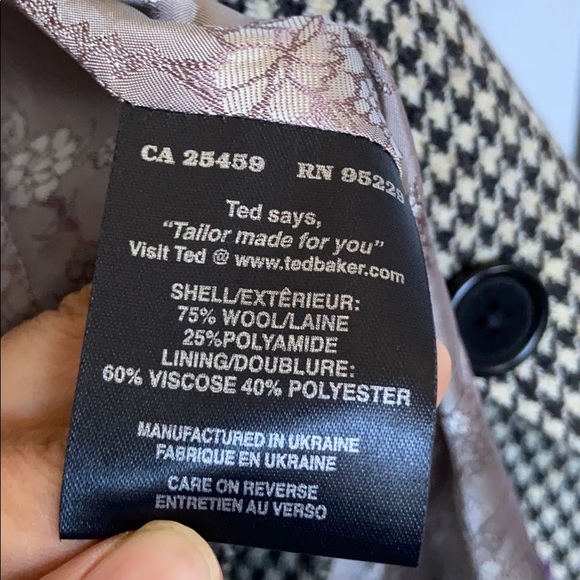 Ted Baker houndstooth wool blazer - Picture 3 of 3